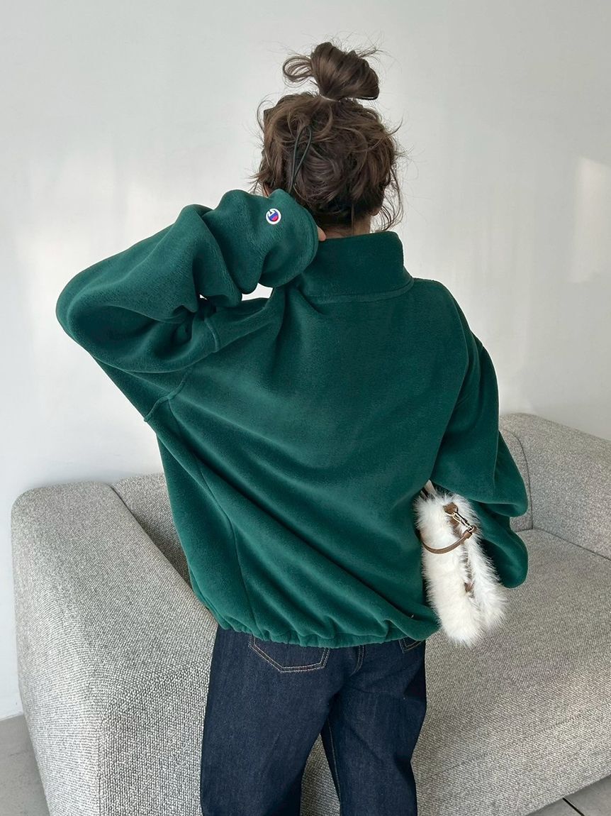 FRAY I.D「【FRAY I.D｜Champion】フリースハーフジッププルオーバー」|Tシャツ・カットソー|