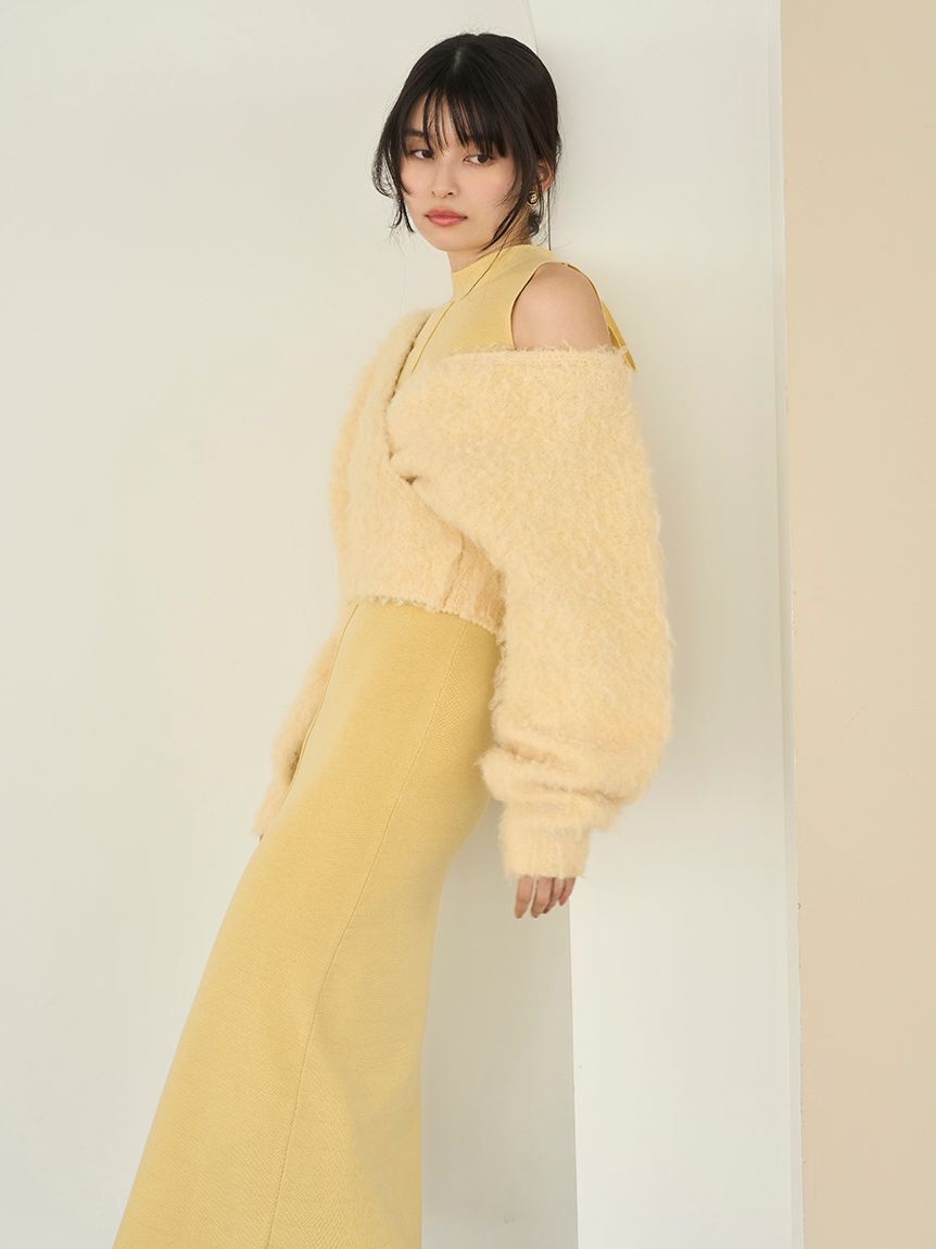 LILY BROWN「オフショルニット付きレイヤードワンピース」|ワンピース|