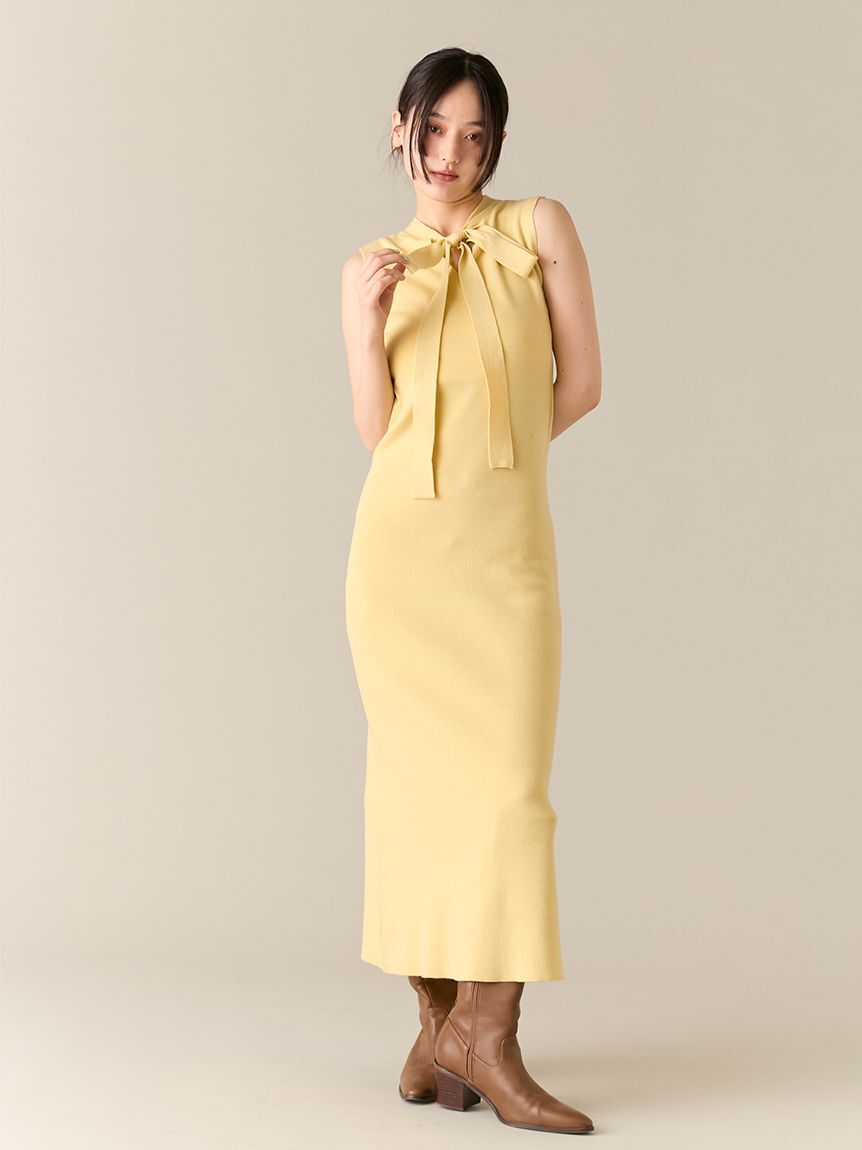 LILY BROWN「オフショルニット付きレイヤードワンピース」|ワンピース|