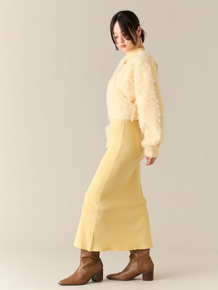 LILY BROWN「オフショルニット付きレイヤードワンピース」|ワンピース|