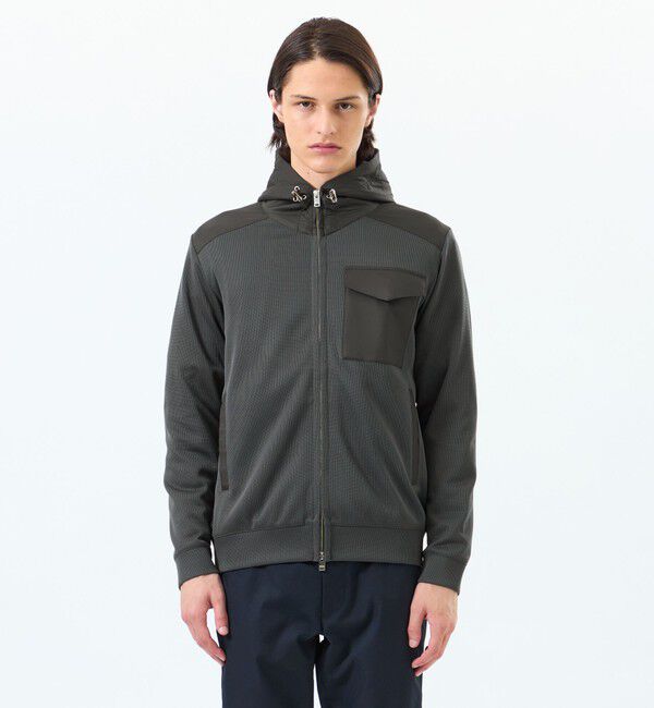 MACKINTOSH PHILOSOPHY「ブリテック コンビパーカー 針抜きジャージー」|ブルゾン・スタジャン|