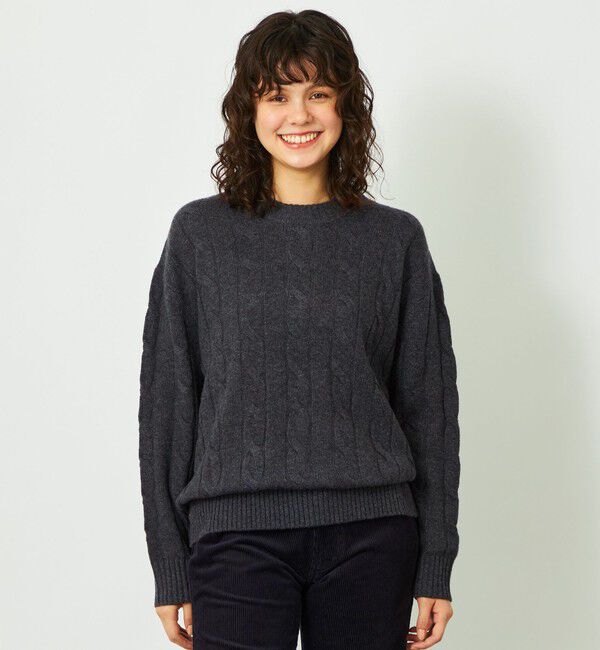 MACKINTOSH PHILOSOPHY「GREY LABEL ウールカシミヤケーブルニット」|ニット・セーター|チャコールグレー