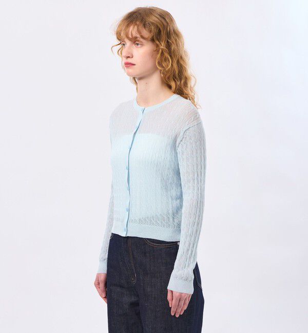 MACKINTOSH PHILOSOPHY「【LEE4月号/蛯原友里さん着用】シアーケーブルカーディガン」|ニット・セーター|