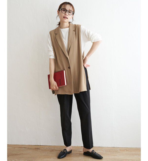 ikka「BeasyStretch テーパードパンツ」|スラックス|