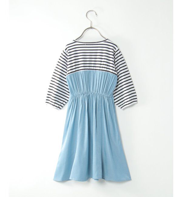 ikka kids「ボーダー7分Tドッキングワンピース（120~160cm）」|スカート|