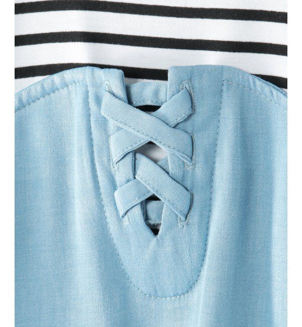 ikka kids「ボーダー7分Tドッキングワンピース（120~160cm）」|スカート|