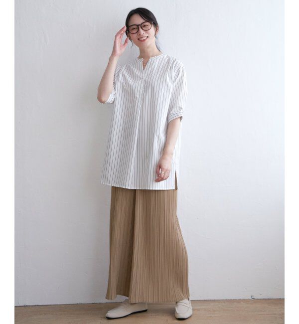 ikka「バンドカラースキッパーチュニック」|シャツ・ブラウス|