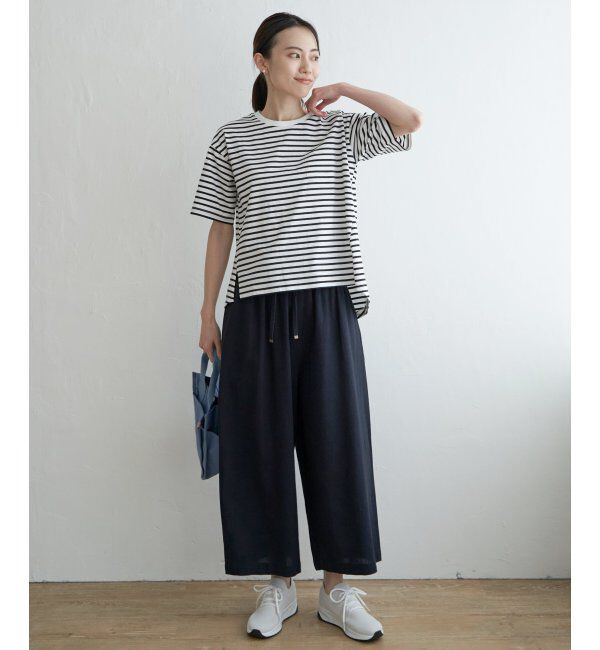 ikka「麻混ベルト付きワイドパンツ」|その他|