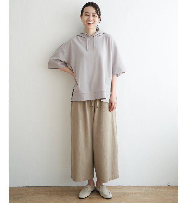 ikka「麻混ベルト付きワイドパンツ」|その他|