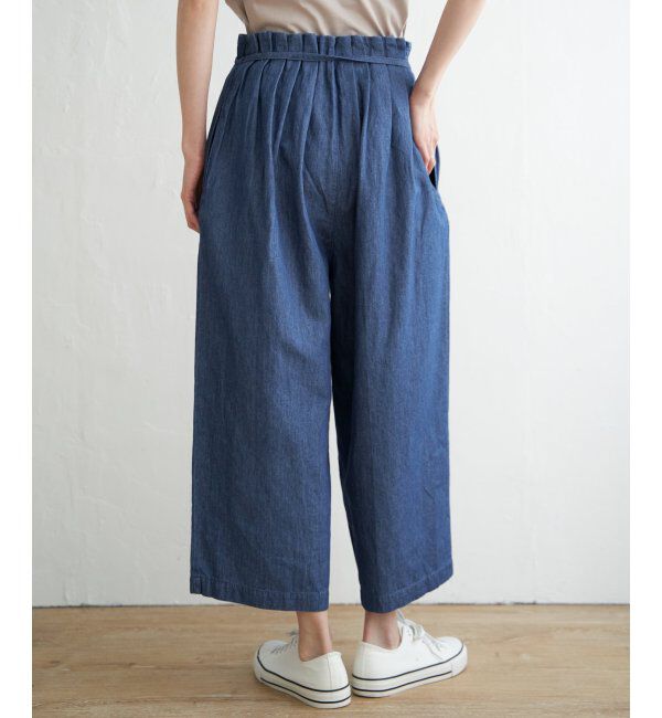 ikka「麻混ベルト付きワイドパンツ」|その他|