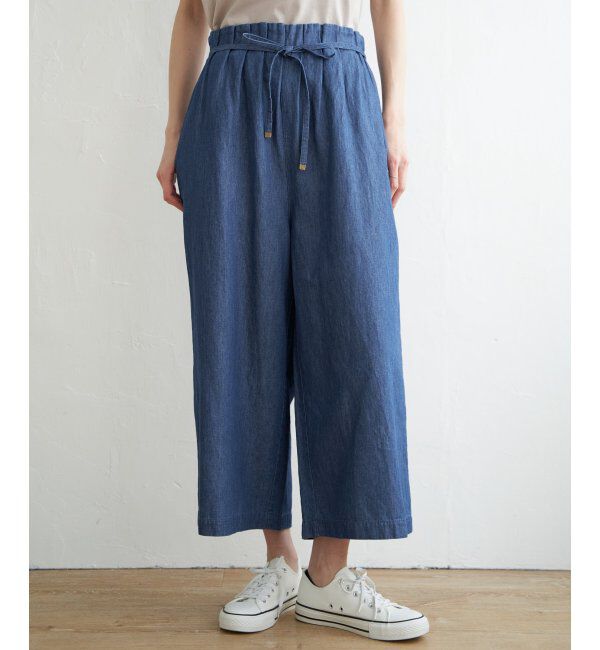 ikka「麻混ベルト付きワイドパンツ」|その他|