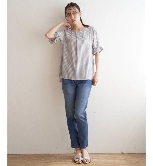 ikka「冷感袖切り替えブラウス」|シャツ・ブラウス|