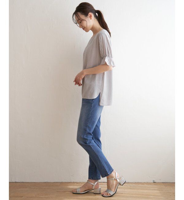 ikka「冷感袖切り替えブラウス」|シャツ・ブラウス|