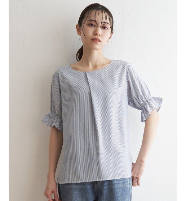 ikka「冷感袖切り替えブラウス」|シャツ・ブラウス|