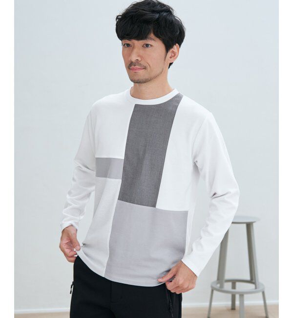 ikka「ブロックスポンチグラデロンＴ」|Tシャツ・カットソー|ホワイト