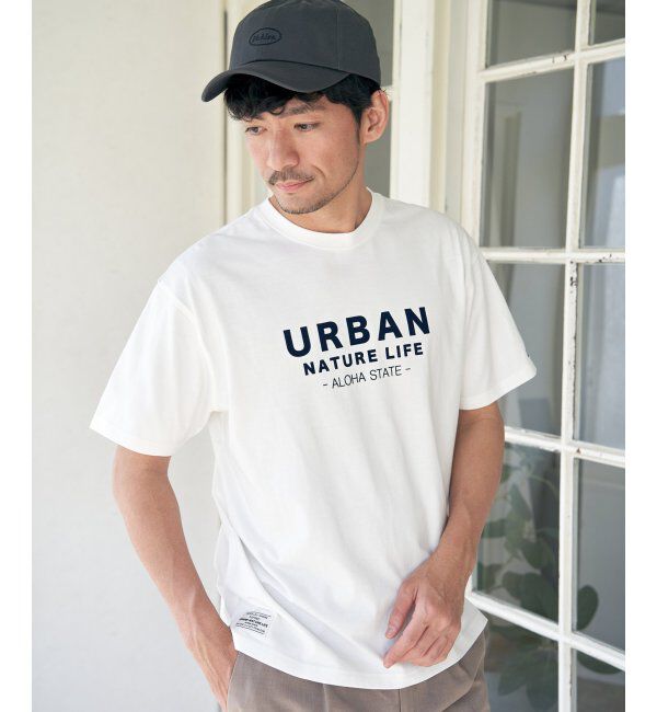 ikka「URBAN NATURE LIFE アーバンネイチャーライフ フロッキープリントTシャツ」|Tシャツ・カットソー|ホワイト