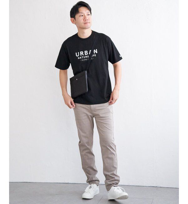 ikka「URBAN NATURE LIFE アーバンネイチャーライフ フロッキープリントTシャツ」|Tシャツ・カットソー|