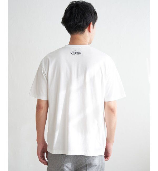 ikka「URBAN NATURE LIFE アーバンネイチャーライフ フロッキープリントTシャツ」|Tシャツ・カットソー|