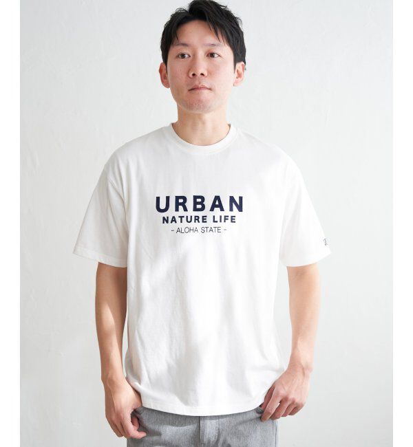 ikka「URBAN NATURE LIFE アーバンネイチャーライフ フロッキープリントTシャツ」|Tシャツ・カットソー|