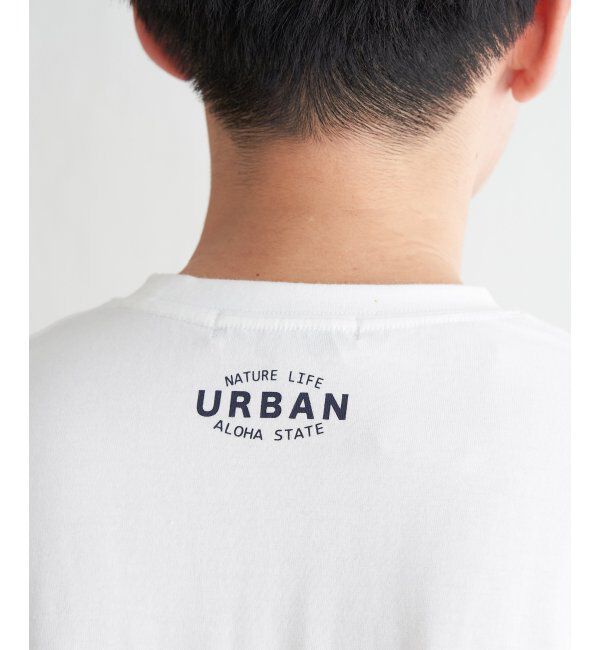 ikka「URBAN NATURE LIFE アーバンネイチャーライフ フロッキープリントTシャツ」|Tシャツ・カットソー|