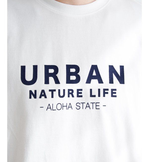 ikka「URBAN NATURE LIFE アーバンネイチャーライフ フロッキープリントTシャツ」|Tシャツ・カットソー|