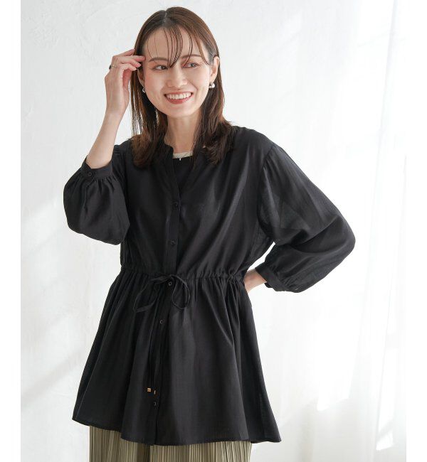 ikka「シアースキッパーブラウス」|シャツ・ブラウス|ブラック