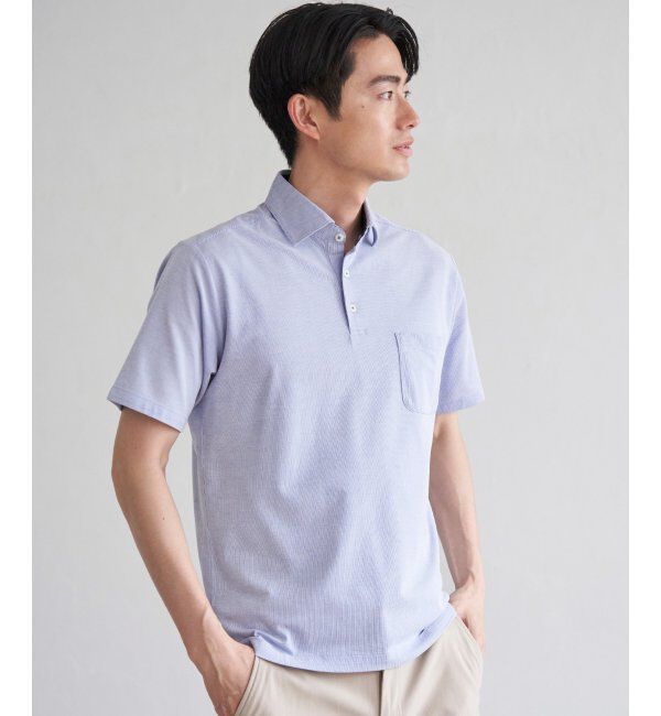 IKKA LOUNGE「【吸水速乾／イージーケア】アーバンドライカッタウェーポロシャツ」|Tシャツ・カットソー|サックスブルー
