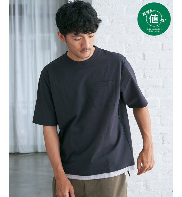 ikka「ドライメッシュドロストTシャツ」|Tシャツ・カットソー|