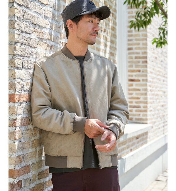 ikka「フェイクスウェードブルゾン」|ブルゾン・スタジャン|ベージュ