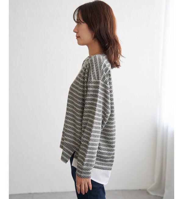 ikka「カットジャガード裾レイヤープルオーバー」|その他|