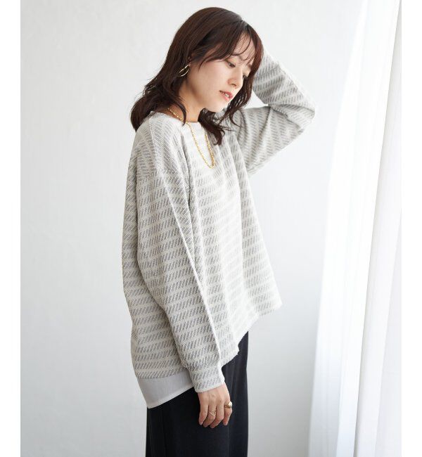 ikka「カットジャガード裾レイヤープルオーバー」|その他|