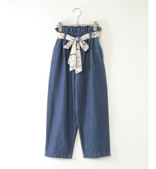 ikka kids「スカーフベルト付きバレルデニムパンツ」|その他|ブルー