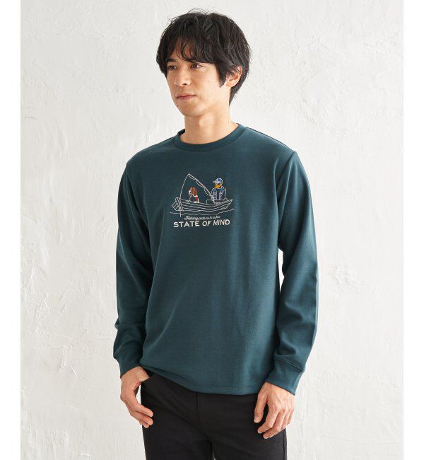 ikka「ポンチ刺繍ロンT」|Tシャツ・カットソー|