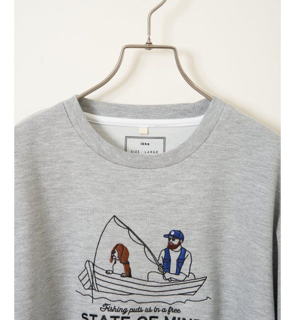 ikka「ポンチ刺繍ロンT」|Tシャツ・カットソー|