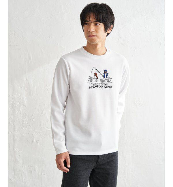 ikka「ポンチ刺繍ロンT」|Tシャツ・カットソー|