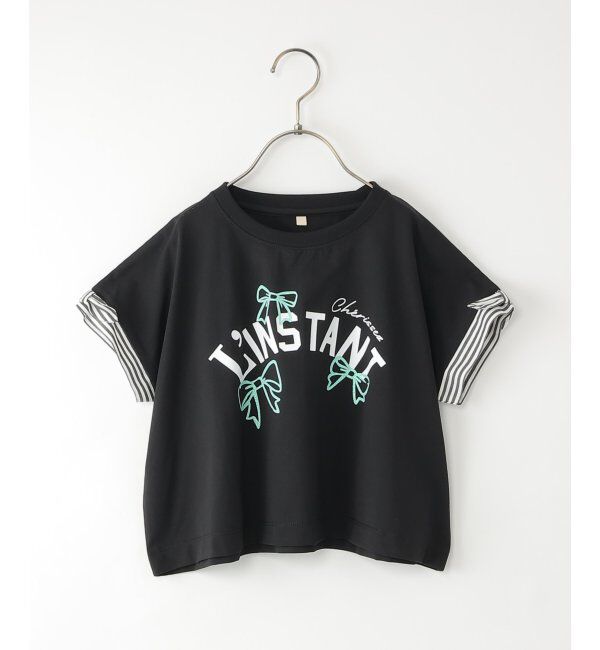 ikka kids「【セットアップ対応】冷感メッシュ袖リボンゆるプルオーバー（120~160cm）」|Tシャツ・カットソー|