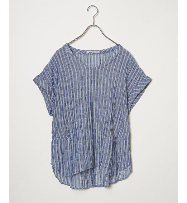 Lbc with Life「テンセル混Vネックブラウス」|シャツ・ブラウス|