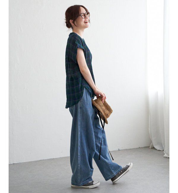 Lbc with Life「テンセル混Vネックブラウス」|シャツ・ブラウス|