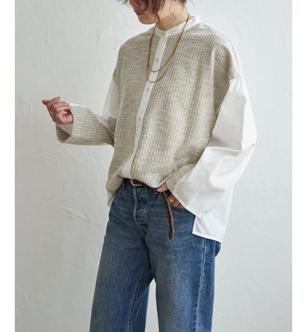 Lbc with Life「異素材切り替えシャツ」|シャツ・ブラウス|