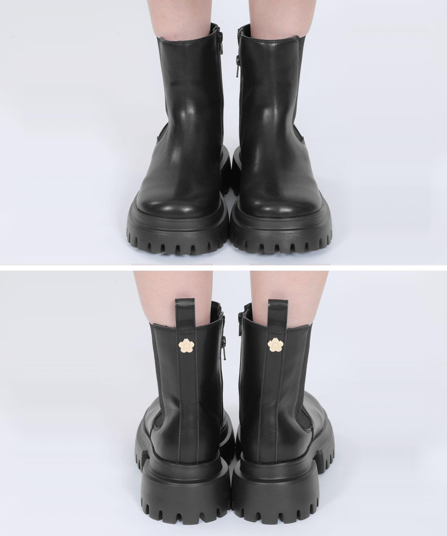 MARY QUANT「メタルデイジーサイドゴア ブーツ」|ショートブーツ|