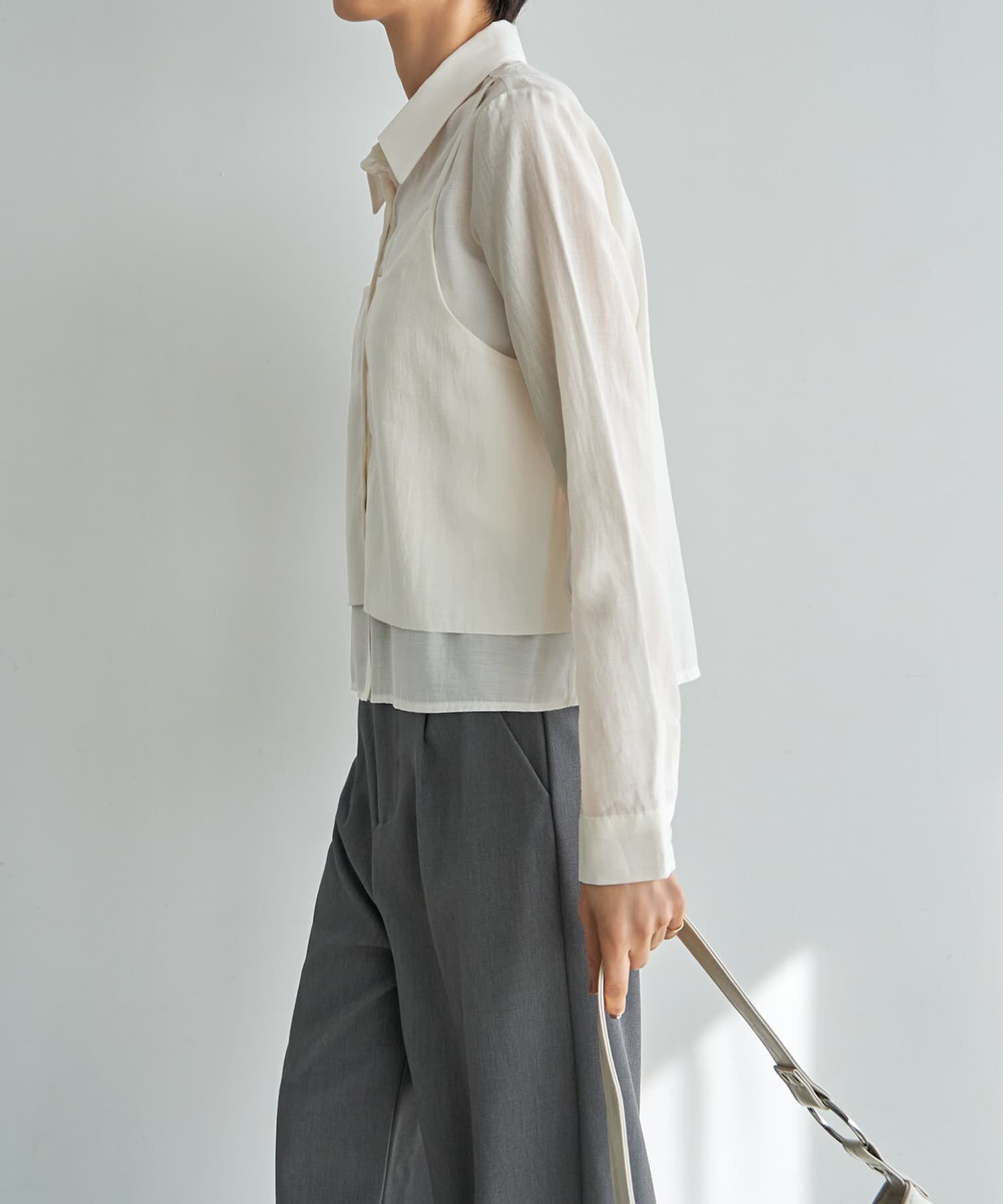 STYLE DELI「キャミレイヤード風シアーシャツ」|シャツ・ブラウス|