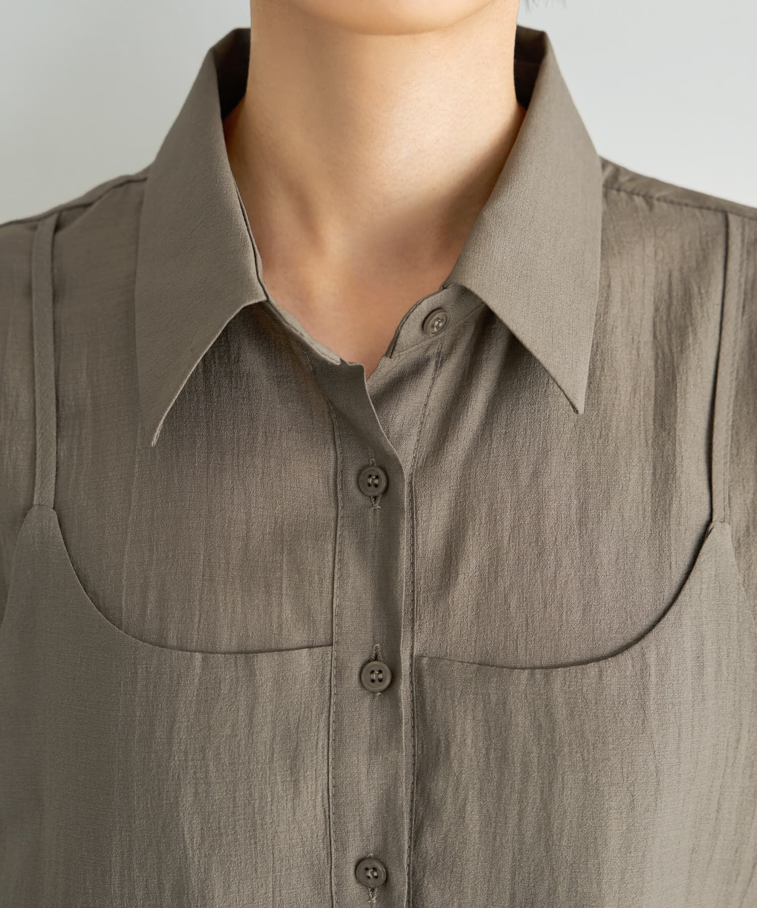 STYLE DELI「キャミレイヤード風シアーシャツ」|シャツ・ブラウス|