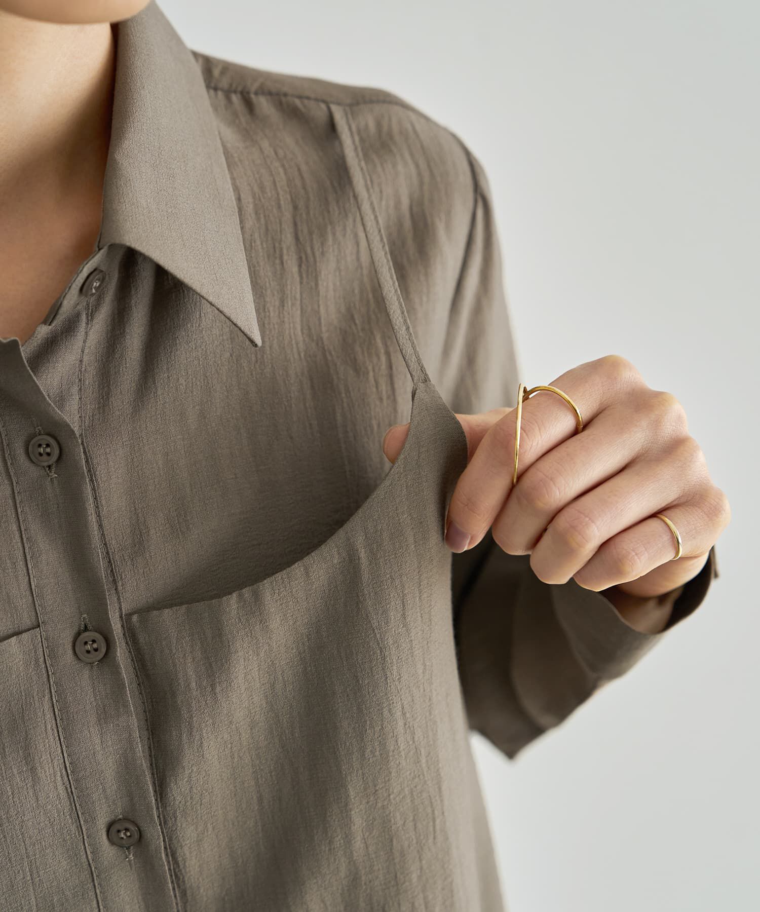 STYLE DELI「キャミレイヤード風シアーシャツ」|シャツ・ブラウス|