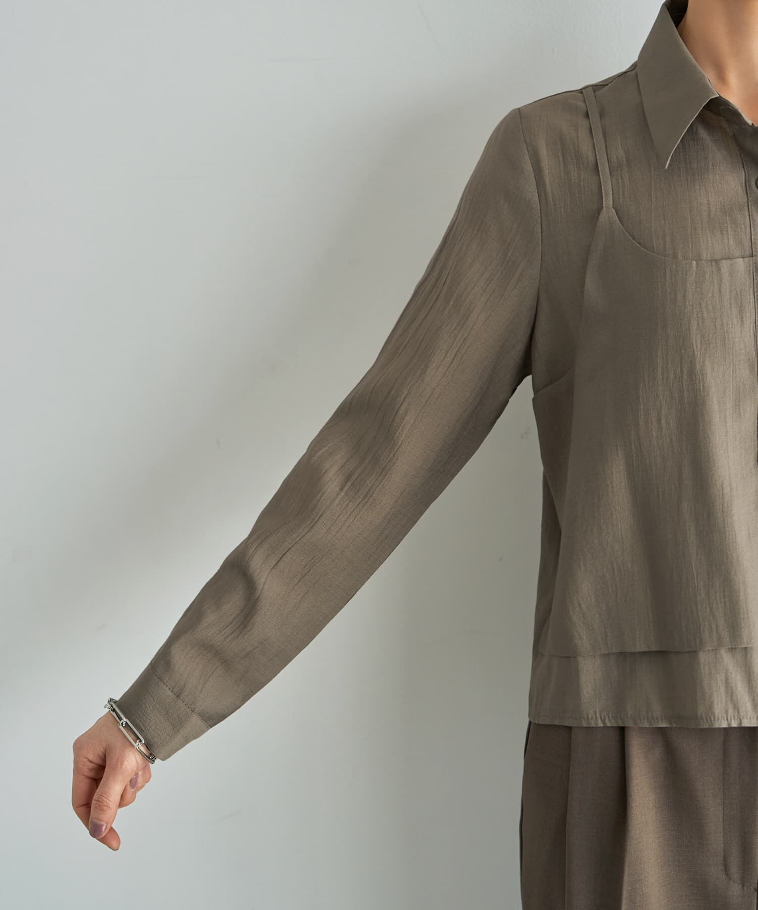 STYLE DELI「キャミレイヤード風シアーシャツ」|シャツ・ブラウス|