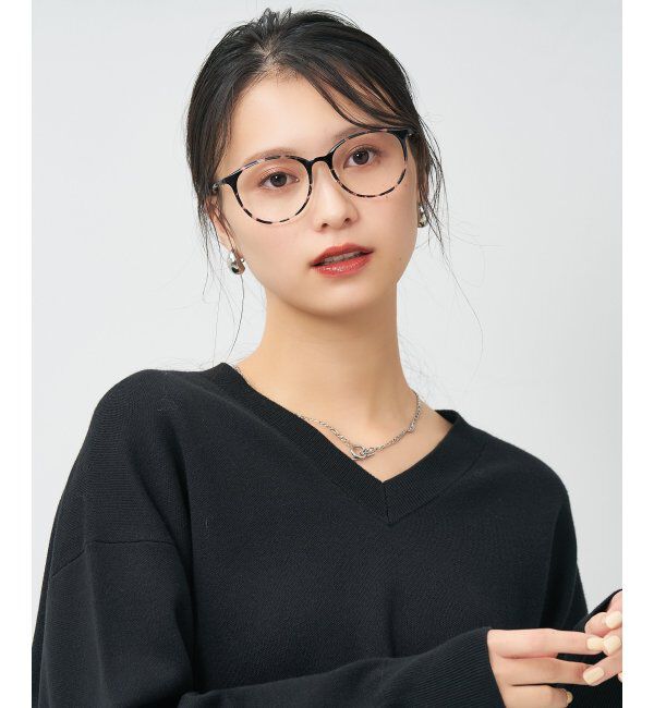  「MAQuillAGE(マキアージュ) コラボ｜ 血色感 メガネ | 中顔面短縮みえ メイク 大人可愛い レンズ交換券付」|メガネ|