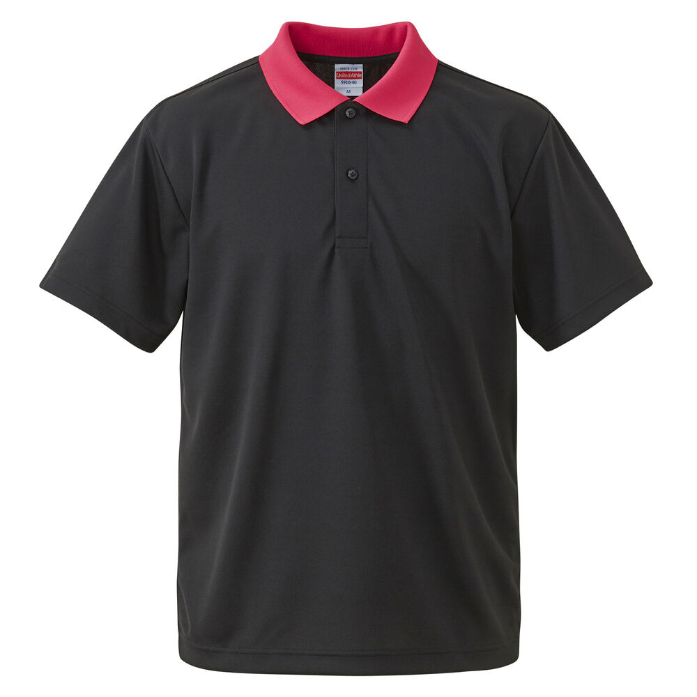 BACKYARD FAMILY「ユナイテッドアスレ ポロシャツ 通販 半袖 レディース メンズ 無地 スポーツ 薄手 おしゃれ」|ポロシャツ|ブラック2