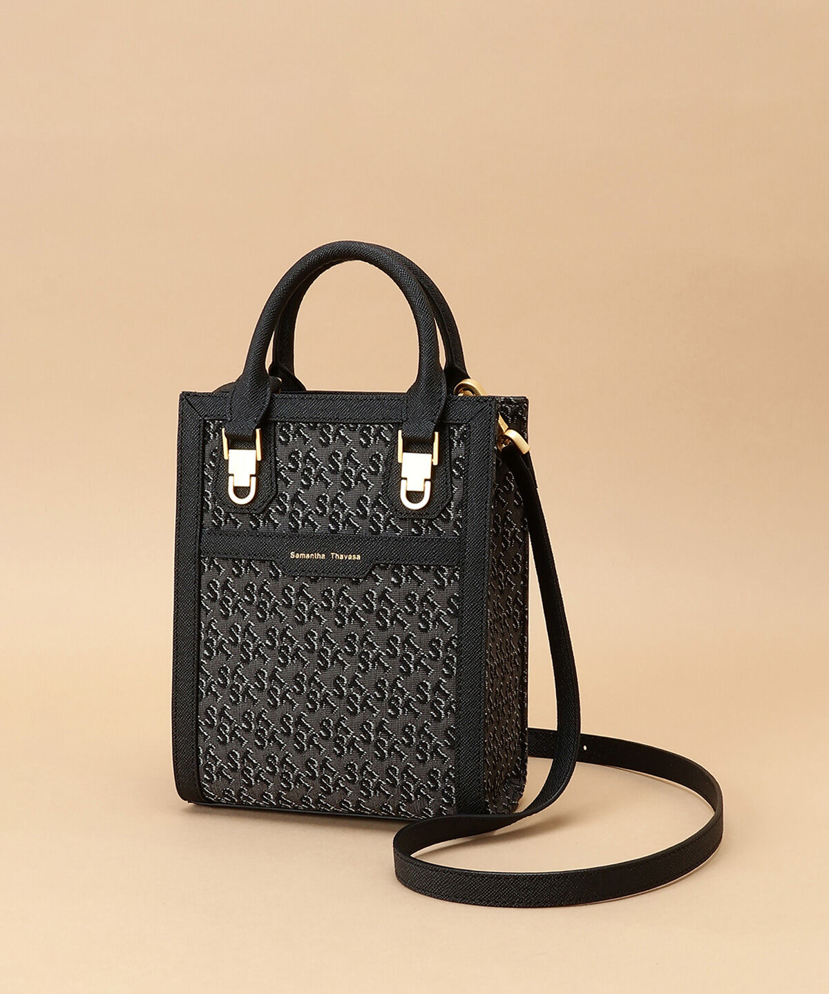 Samantha Thavasa「ST Jacquard シルエット 縦型スクエアトートバッグ」|トートバッグ|