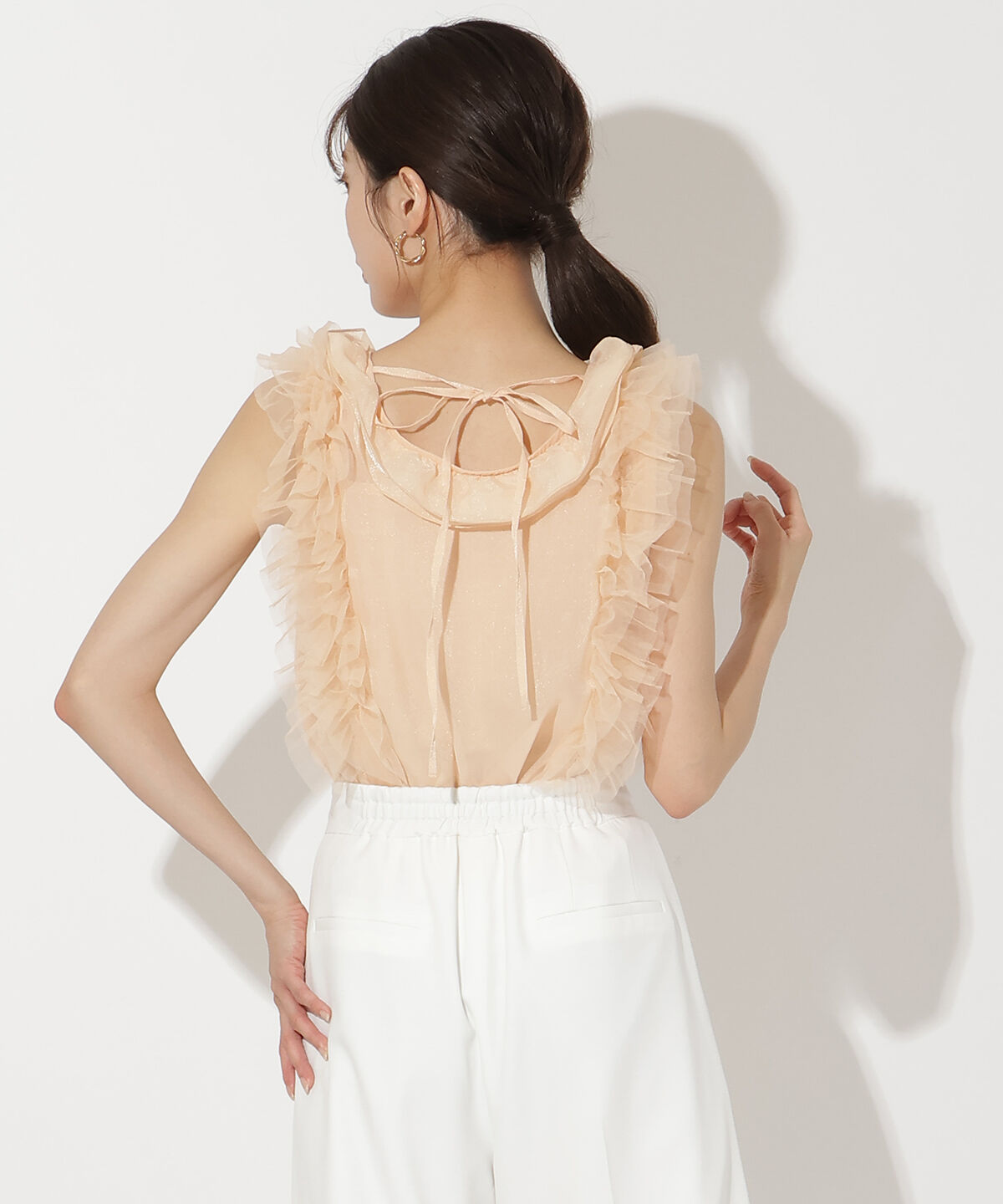 アンドクチュール「オーガンジー&チュールブラウス」|シャツ・ブラウス|