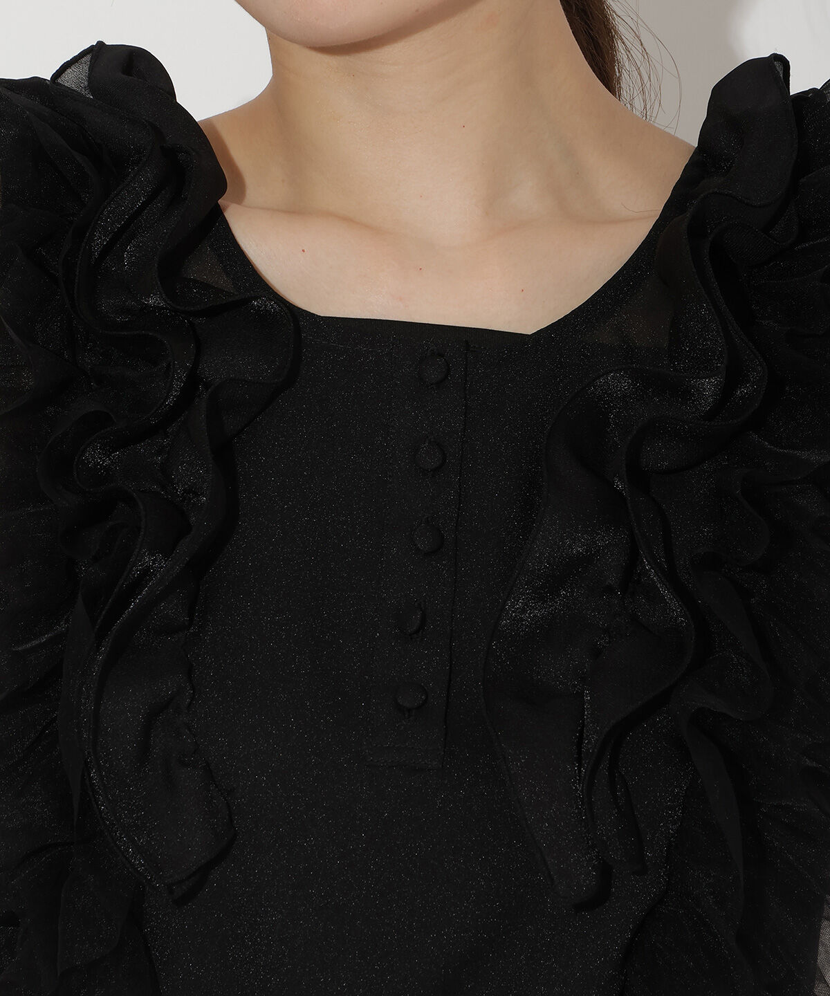 アンドクチュール「オーガンジー&チュールブラウス」|シャツ・ブラウス|