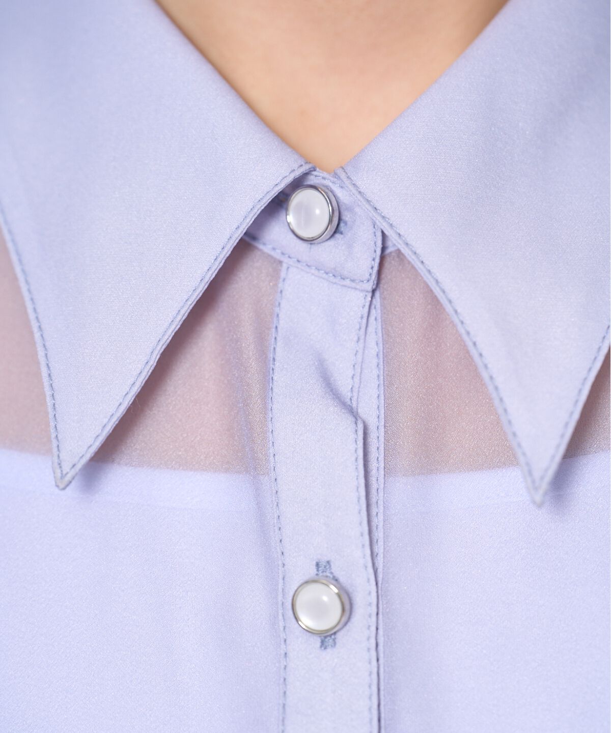 アンドクチュール「バタフライリボンシアー長袖ブラウス」|シャツ・ブラウス|